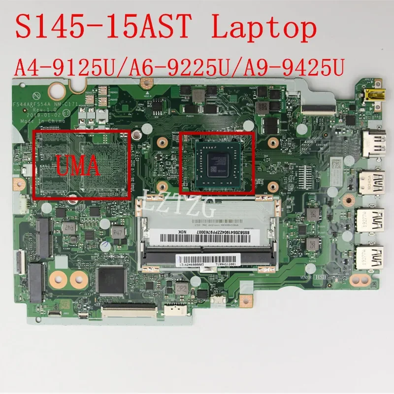Motherboard For Lenovo ideapad S145-15AST Laptop Mainboard CPU A4-9125/A6-9225/A9-9425U 5B20S41907 5B20S41903 100% Test Work