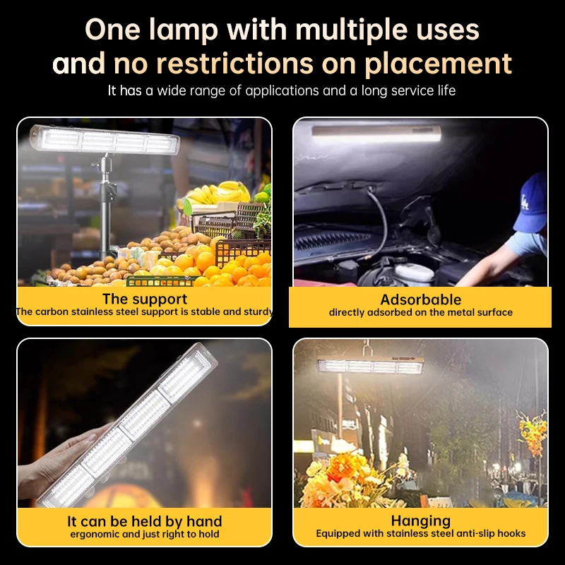 Super Bright LED Magnetic Work Light 10W/20W/30W with Hook USB Rechargeable Work Lamp Bar For Car Repair Outdoor Lighting ﻿