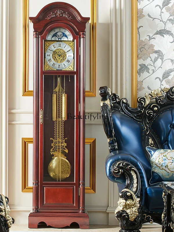 

pg46Germany Helmler new Chinese vertical floor clock living room home retro villa seat clock mechanical pendulum clock American