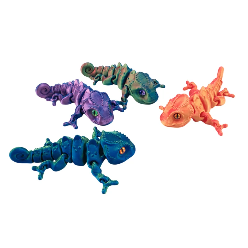 Multi-Jointed Activity Simulation Model 1pcs 3D Printed Chameleon Figurine Home Decoration Children's Toys Gift