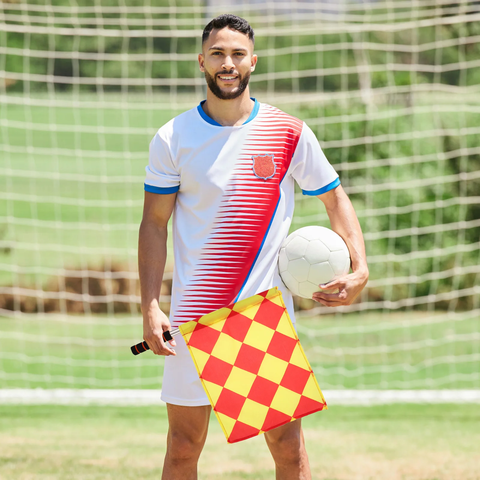 

Flag Multipurpose Signal Flag For Soccer Referee Football Traffic Warning Competition Training Portable