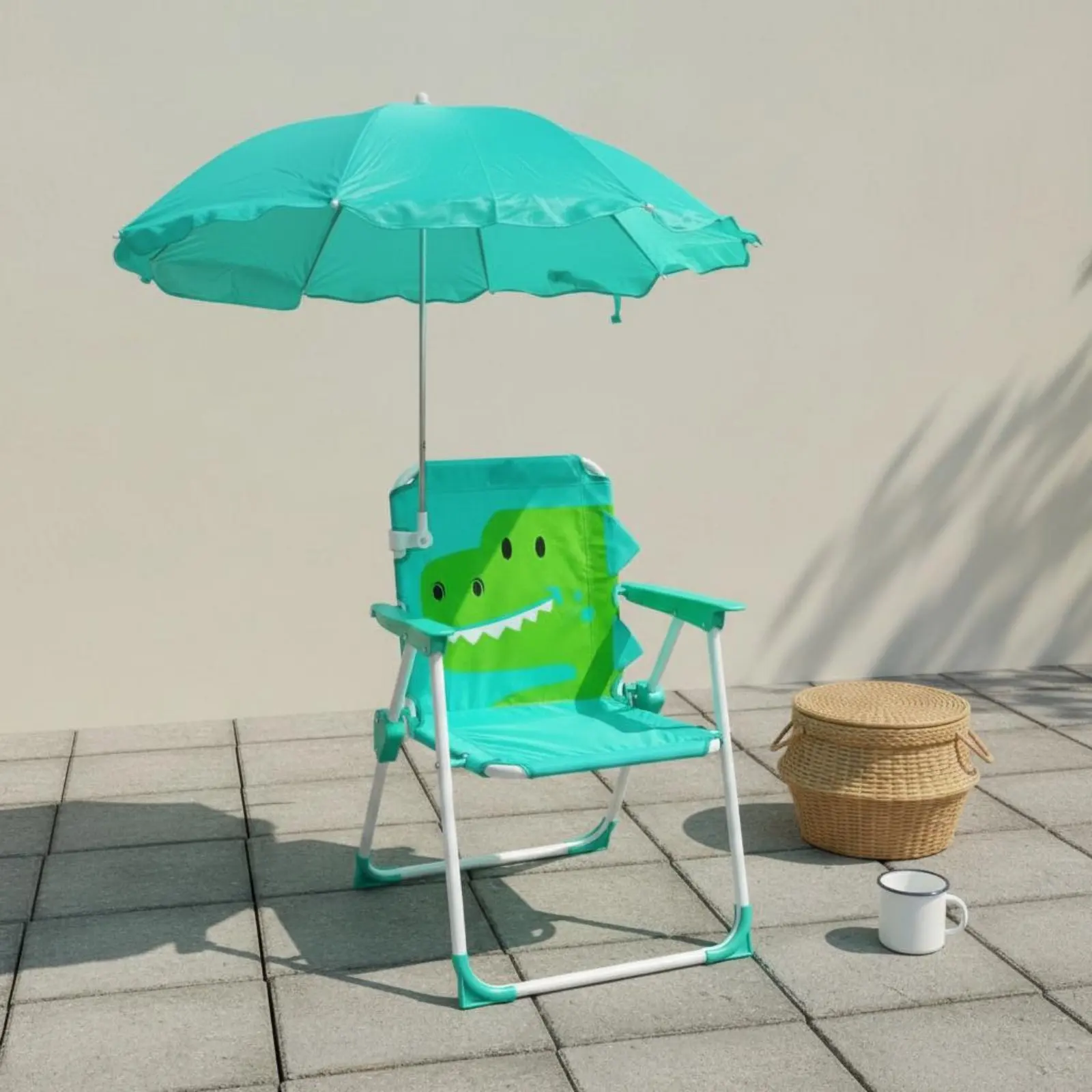 

Kids Beach Chair with Umbrella Foldable Children's Folding Chair with Sunshade for Young Children, Outdoor