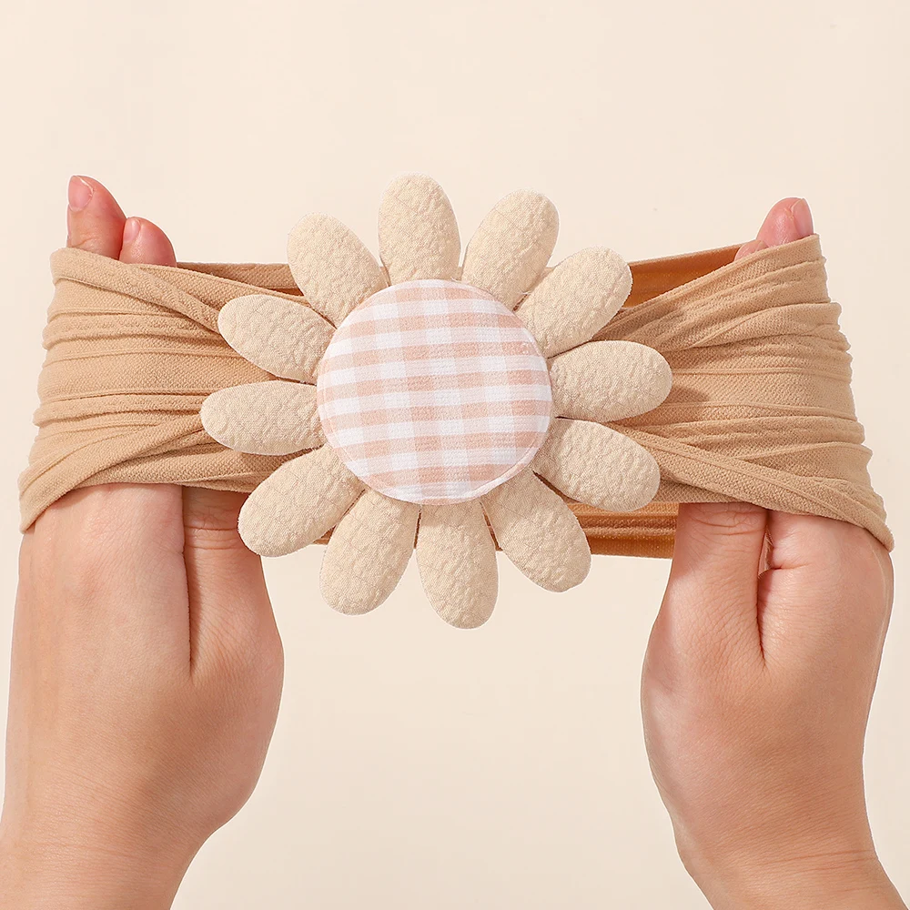 Nette Baby Mädchen Stirnbänder 3D Blume Elastische Nylon Stirnband Für Kinder Kleine Mädchen Haarbänder Neugeborenen Baby Haar Zubehör