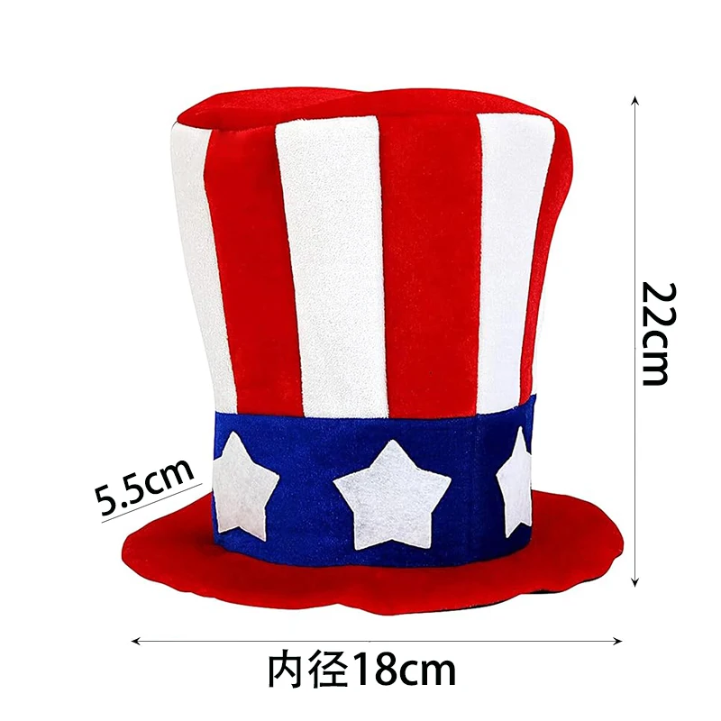 Uncle Sam Hat for 4th of July Independence Day Patriotic Party Supplies American Flag Day Memorial Day Halloween Accessories