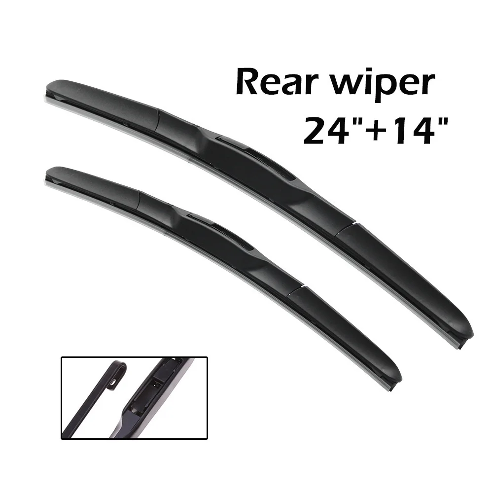 Wiper Front & Rear Wiper Blades Set Kit For Mazda 2 DE 2007 08 09 10 11 12 13 14 Windscreen Windshield Window 24