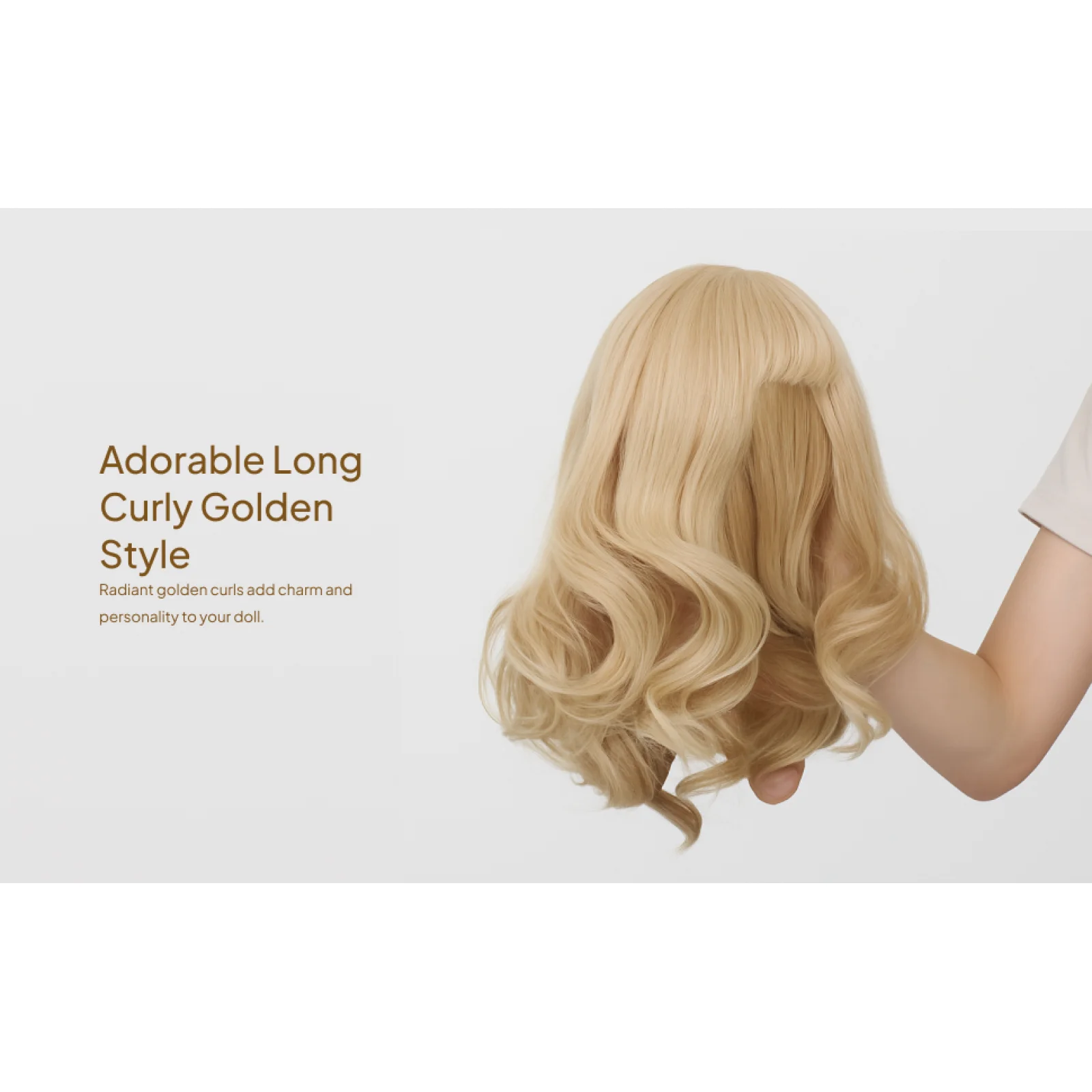 BJD دمية شعر مستعار شعر مستعار دمية استبدال مجعد اليدوية ارتفاع درجة الحرارة الحرير