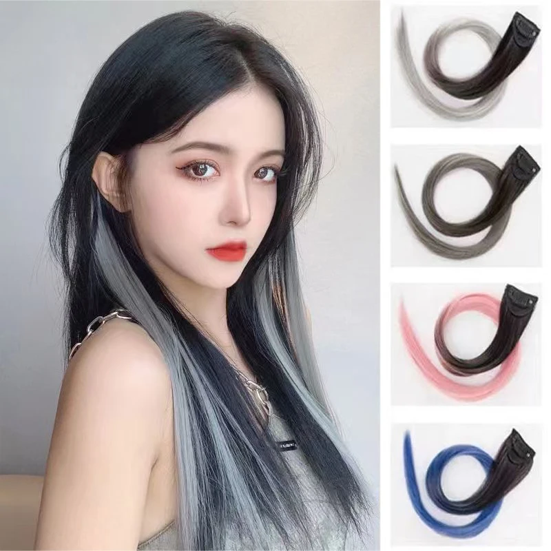 

One-piece gradient ear-hanging dye seamless wig pieces for matching, dye seamless wig pieces