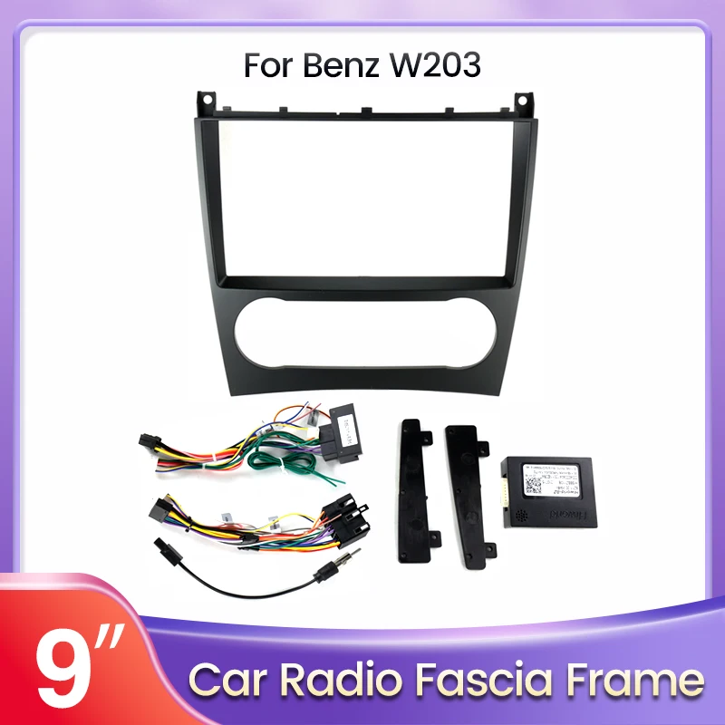 For MERCEDES-BENZ C-CLASS W203 CL203 W209 W463 2004-2007 9Inch Fascia Car Radio Android MP5 Player Panel Frame 2din Stereo Cable