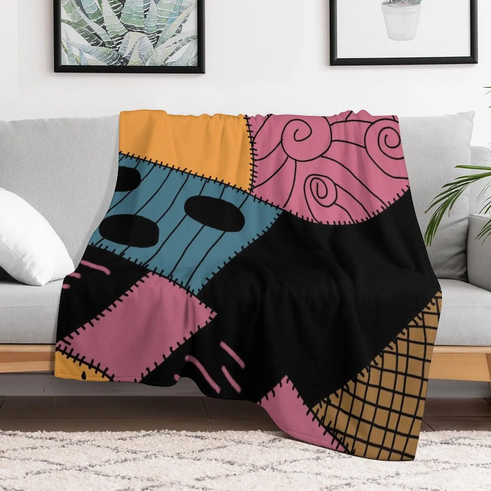 

Nightmare Sally inspired pattern Throw Blanket warm winter Hairys Blankets