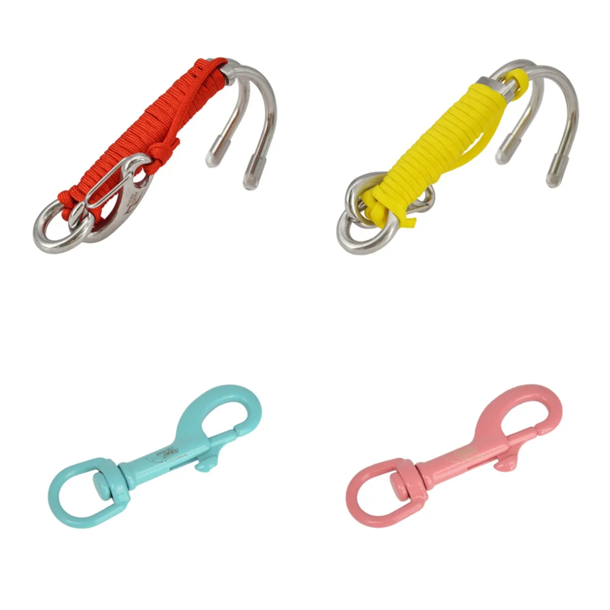 1PC 316 Stainless Steel Spring Snap Hook Double Head Hook Marine Diving D Ring Snap Strong Durable Hooks Safety Accessories