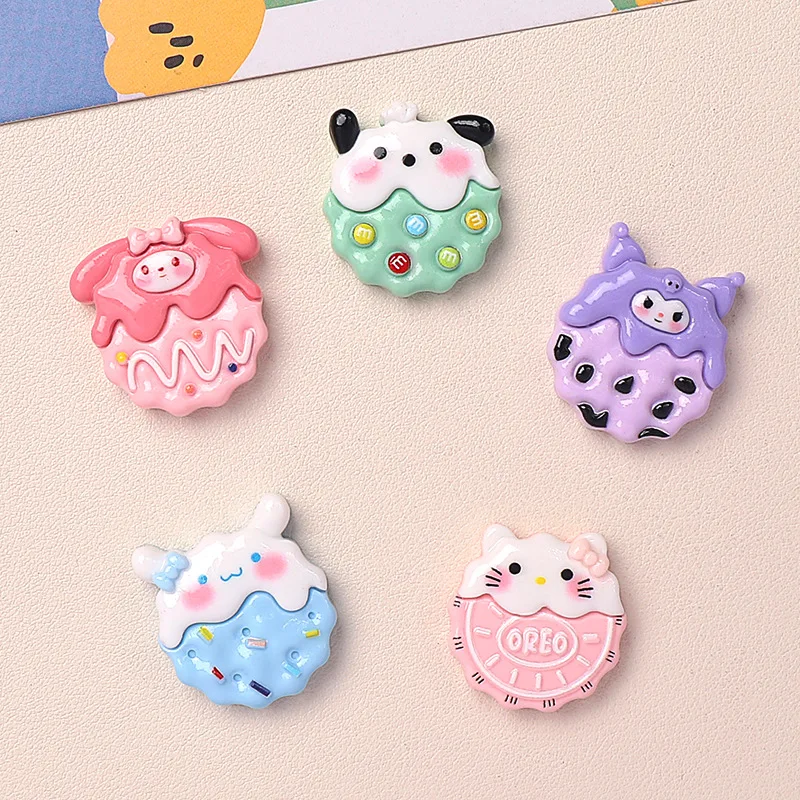 10PCS Kawai bright surface Biscuit animals Series Resin Flat Back Scrapbook Figurine DIY Bow Decor Accessories Crafts A15