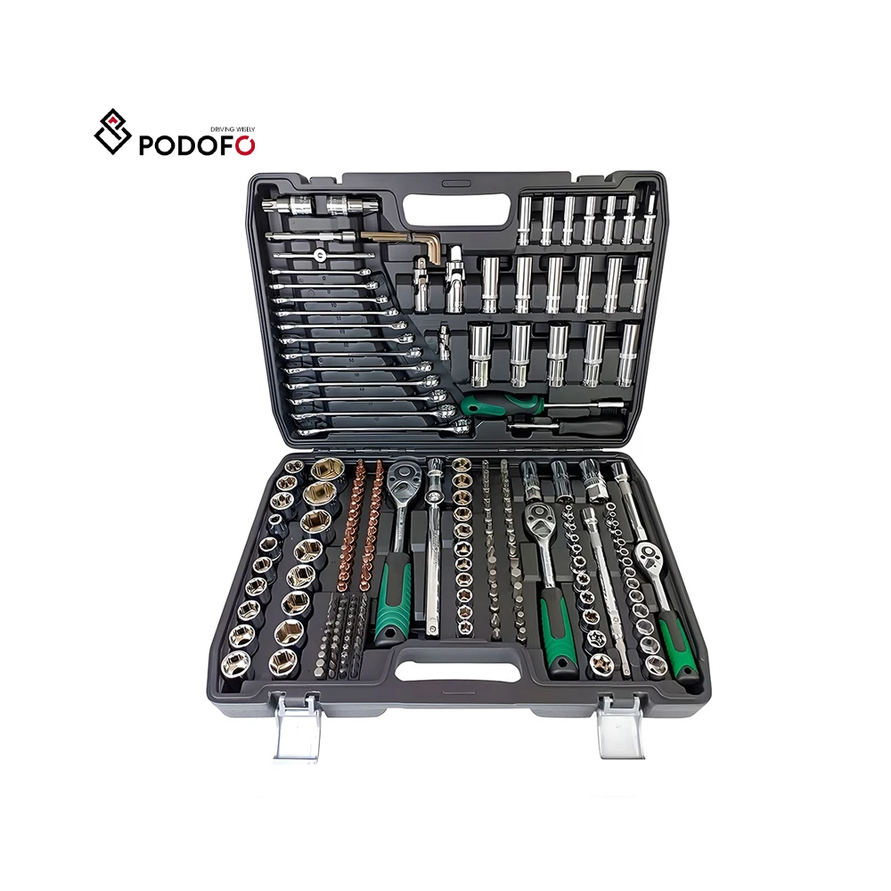 Podofo 216PCS Portable Ratchet Wrench Tool Set Quick Car Repair and CRIN Injector Repair Customizable OEM Support