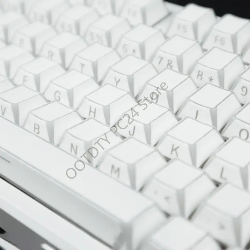 H7BA Unique 136 Mechanical Keyboard Keycaps Offering Side Printed Symbols 12 Glowing Lines For Better Night Typing Use