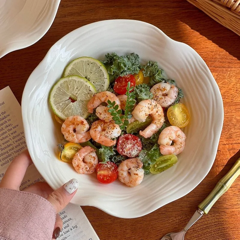 

Minimalist Irregular Lace Tree Patterned Plates Creative Salad Plates Deep Plate Western Pasta Plate Restaurant Dessert Plates