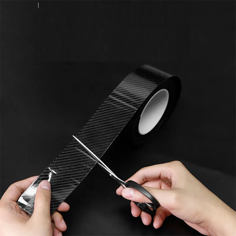 5D Carbon Fiber Car Stickers Protector Car Door Sill Sticker Scratchproof Stickers Protector Auto Bumper Strip Car Protect Tape