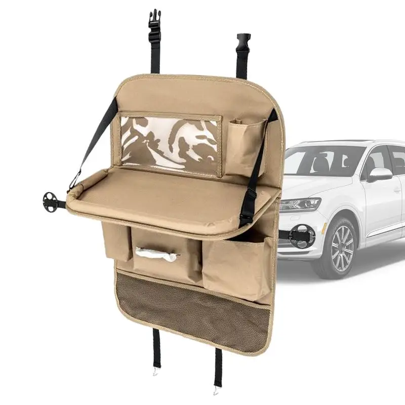 Behind Seat Car Organizer Foldable Oxford Cloth Cars Behind Seat Storage Bag Multifunctional Support Board Easy Installation Car