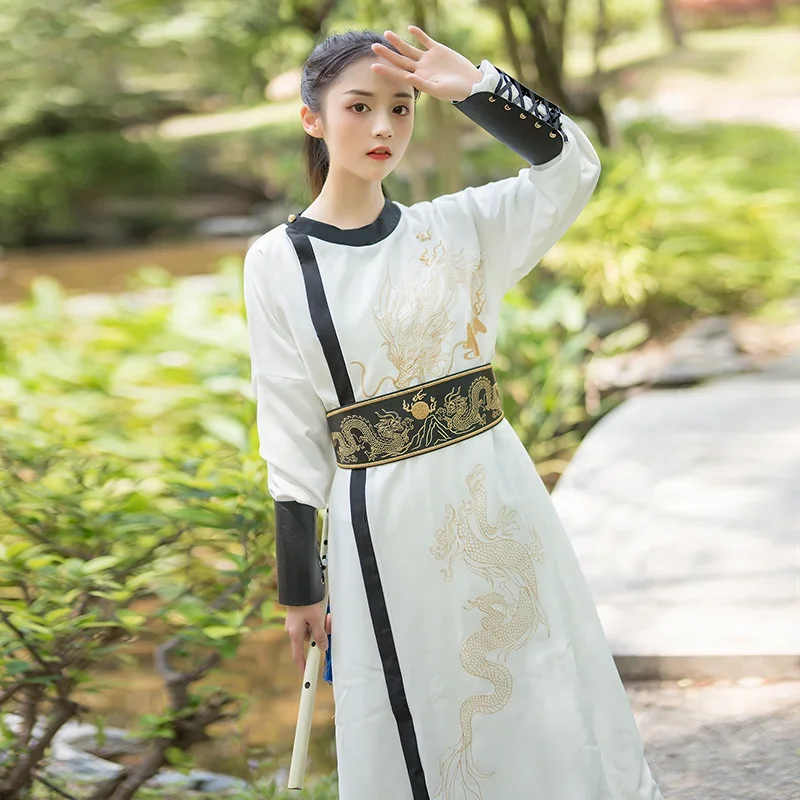 Tang Ming Dynastie China Drachen Hanfu Frauen modernes China traditionelle Unisex Frauen Männer Rundhals Robe Chinesisch