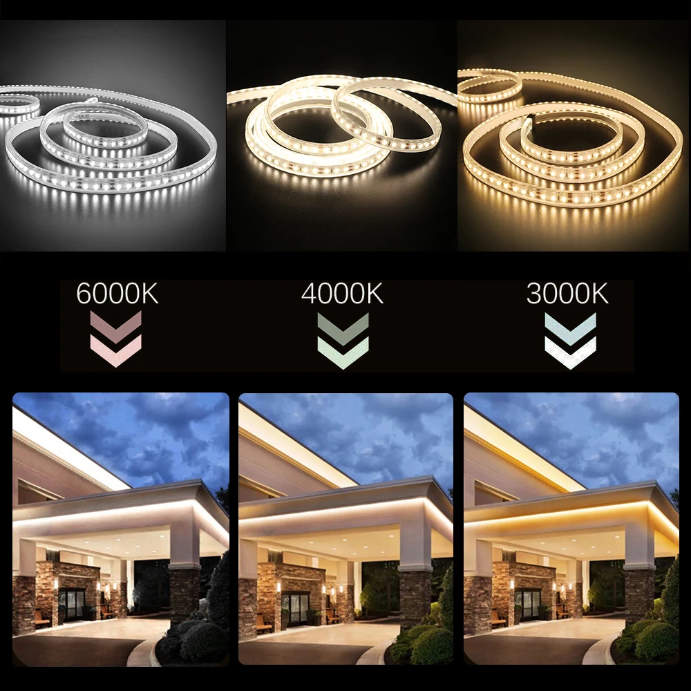 LED Strip 12V 24V Waterproof 2835 120LEDs/m CRI 80RA Outdoor Garden Bedroom Kitchen Lighting Flexible Ribbon Tape Rope Lights