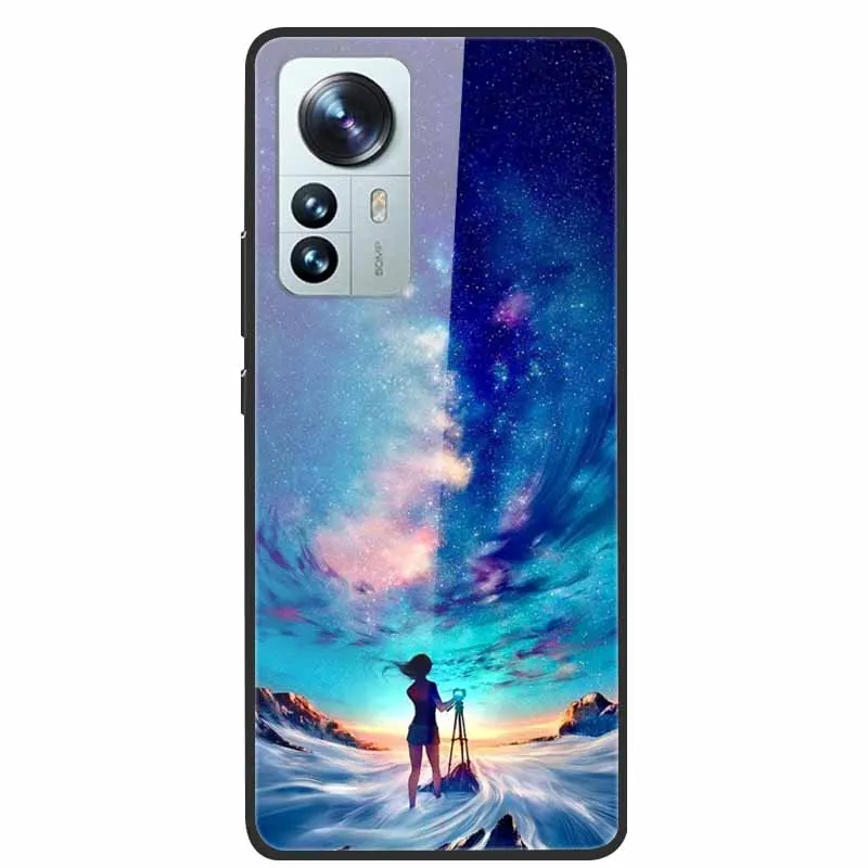 حافظة لهاتف Redmi Note 12S من الزجاج المقسى غطاء خلفي صلب لهاتف Xiaomi Redmi Note 12 Note 12 Pro 4G 5G حافظات هاتف Note12S 12 S 12Pro