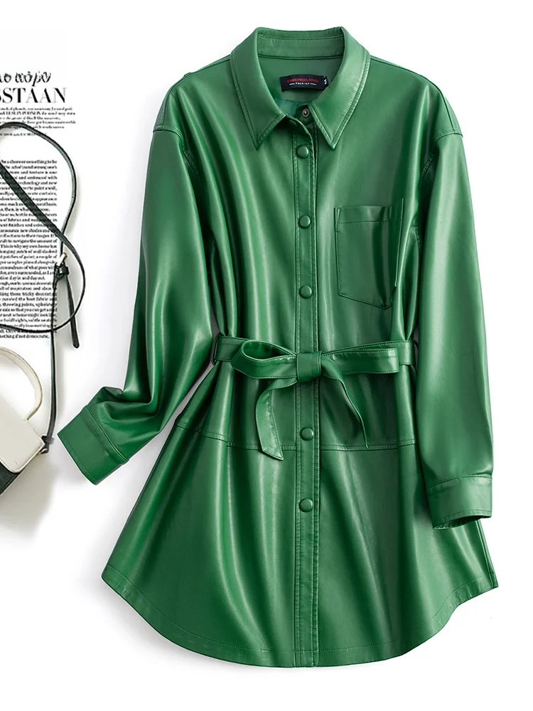 ファッショナブルなカジュアルな大きいサイズの本革ジャケット女性用レギュラースレハンドバッグケットデザインシープスキンコートアウターウェア