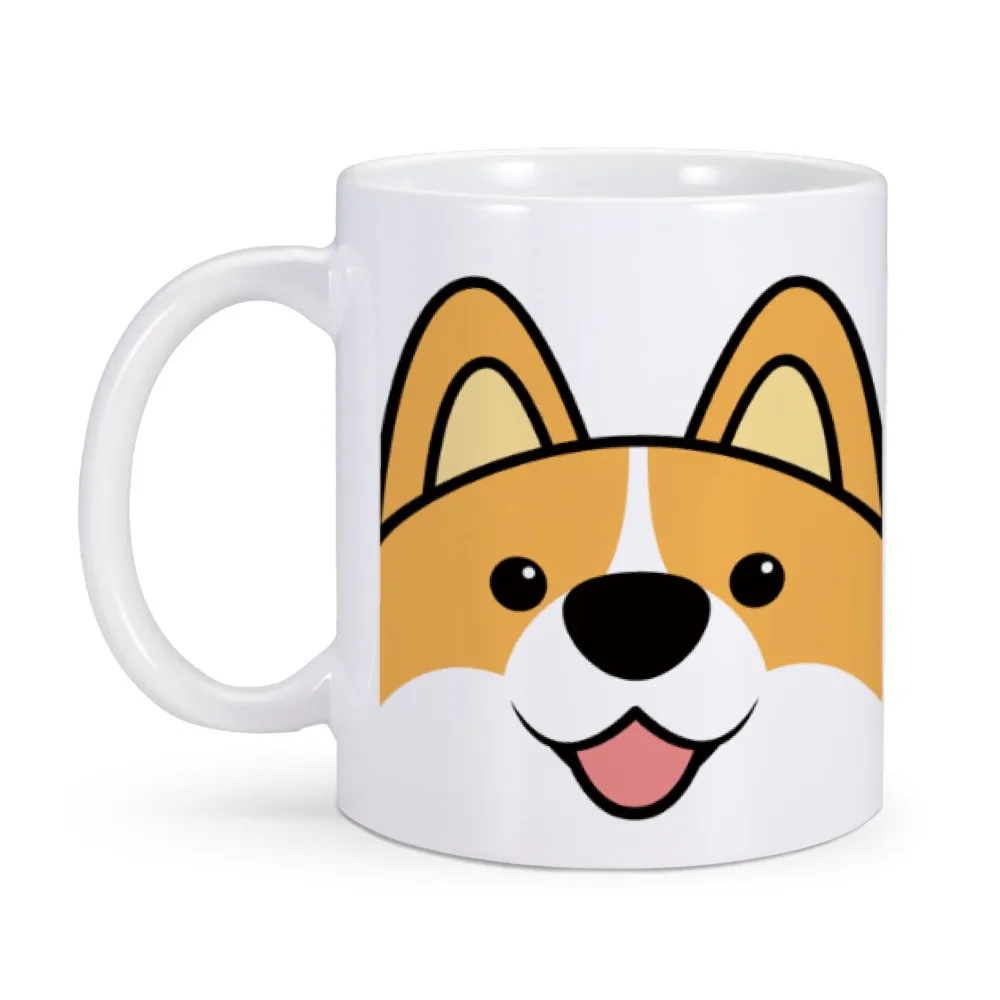 Lovely Corgi Pattern Ceramics Camping Mug 11oz Home Tea Cup Dog Lover Birthday Coffee Mug Gift Pembroke Welsh Corgi Owner Mugs