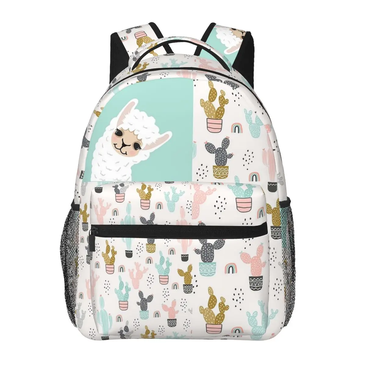 

Cute Llama And Cactus Bag Backpacks Boys Girls Bookbag Children School Bags Cartoon Travel Rucksack Shoulder Bag Large Capacity