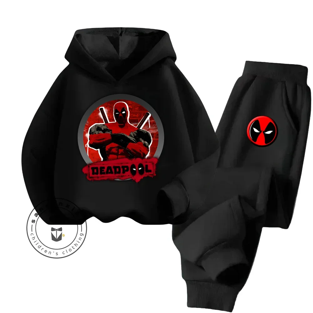 2024 Cartoon Deadpool Youth Popular Casual Fashion Spring and Autumn Boys and Girls New Fashion Daily Coat Hoodie Tracksuit