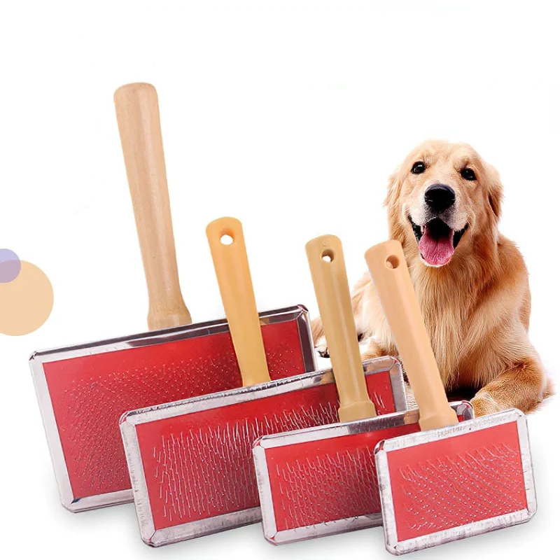 Dog Hair Remover Combs Pet Cat Hair Shedding Brush Wood Handle Puppy Dog Grooming Comb Long Hair Cats Dogs Cleaning Supplies