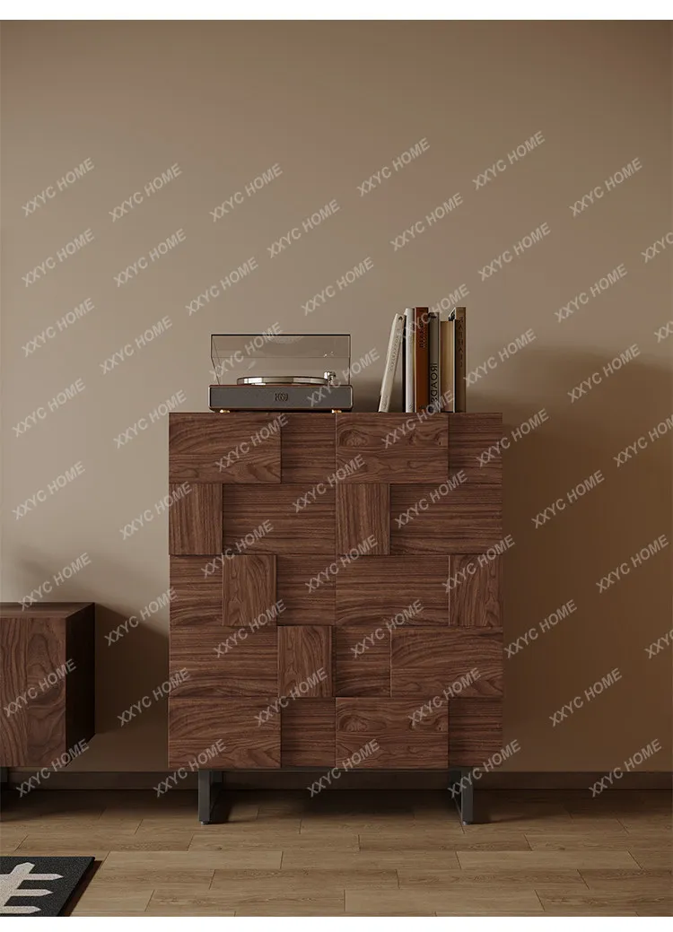 

YYmedieval solid wood, walnut, chest floor storage audio-visual, living room integrated, combinationY