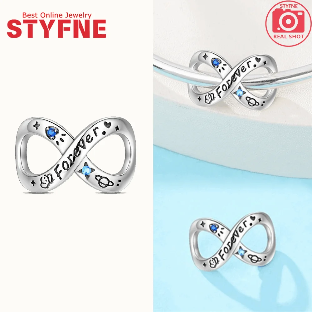 Silver-Plated Infinity Knot Heart Charm Bead for Bracelets