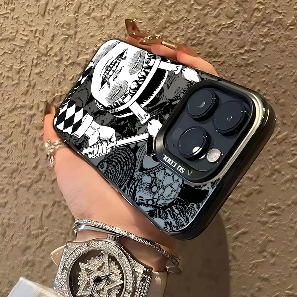 Junji Ito الإرهاب الرعب قضية الهاتف آيفون 16 15 14 13 12 11 mini Pro Max X XR XSMAX 8 7 Plus مكافحة سقوط ماتي الغطاء الخلفي