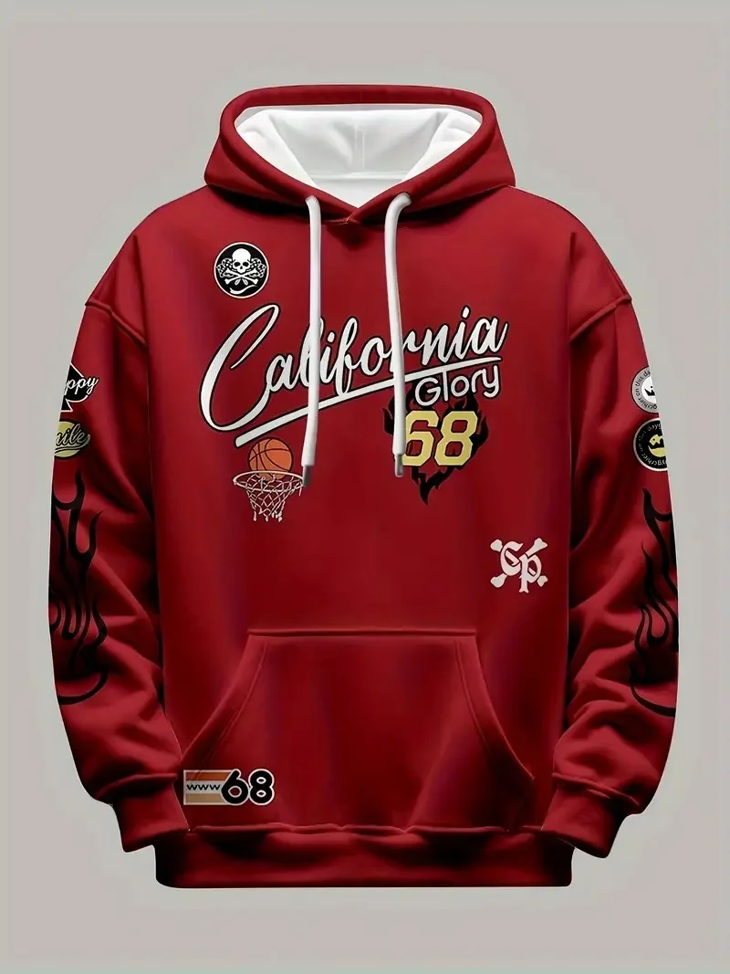 أحدث هوديي ساخن مع عناصر حروف الشارع الأوروبية والأمريكية ثلاثية الأبعاد مطبوعة للربيع والخريف بنمط رياضي ترفيهي #2