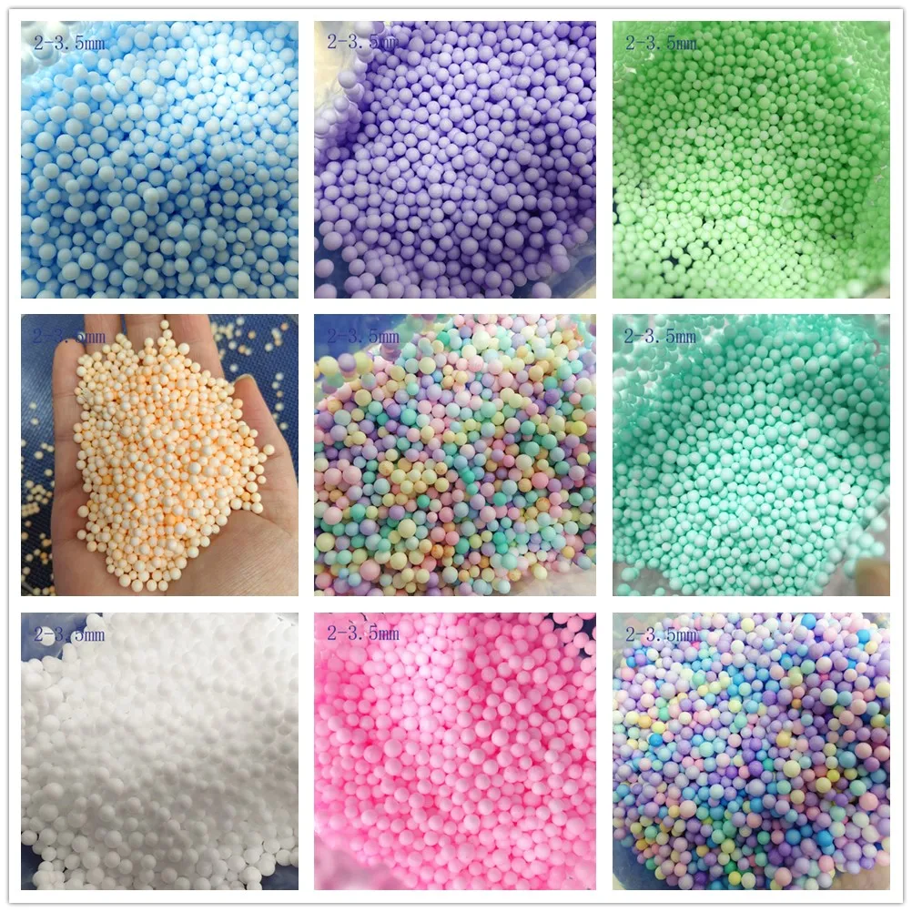 250g 2-3.5mm Pillow/Sofa Filler Multicolor Decorate Polystyrene Styrofoam Filler Balls Plastic Round Foam Mini Beads Ball