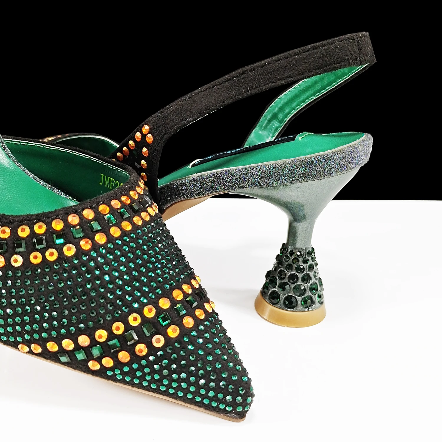 QSGFC-zapatos de tacón y bolso italianos para mujer, conjunto cómodo con diamantes de imitación para fiesta, Color verde real, novedad de 2024