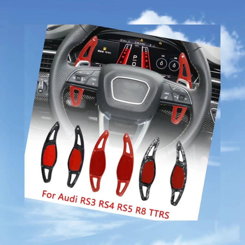

Carbon fiber Steering Wheel Paddle Shifter Car For Audi R8 Spyder RS3 8V Sportback Limousine RS4 Avant RS5 B9 Coupe RSQ3 RSQ8