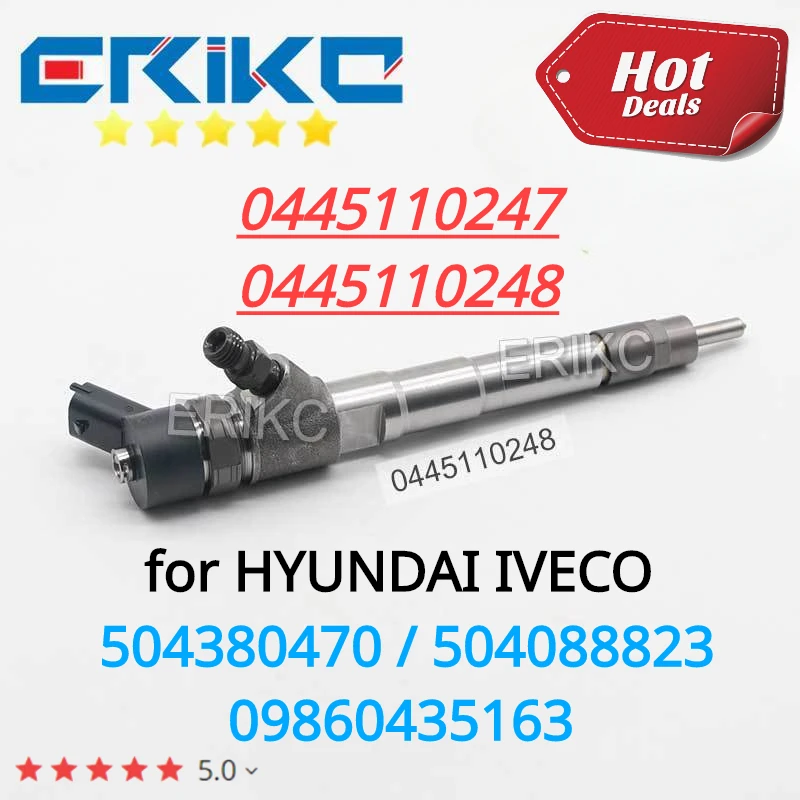 ERIKC 0445110247 Fuel Injector 0445110248 Diesel  Injetion Assy 504380117 504088823 FOR HYUNDAI IVECO 09860435163