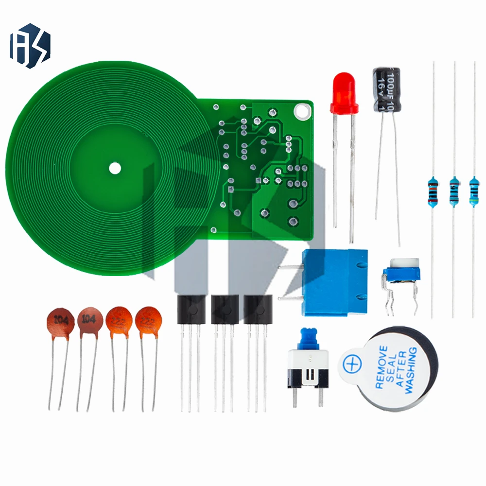 1 Buah Kit Detektor Logam Kit Elektronik DC 3V-5V 60Mm Modul Papan Sensor Non-kontak DIY Kit DIY Detektor Logam Bagian Elektronik