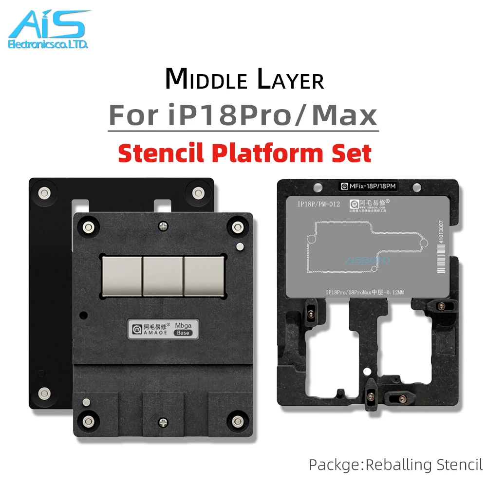 MFix Middle Layer Reballing Stencil Template For iPhone 18Pro 18ProMax 18 Pro Max Main Board Holding Jig Positioning Steel mesh