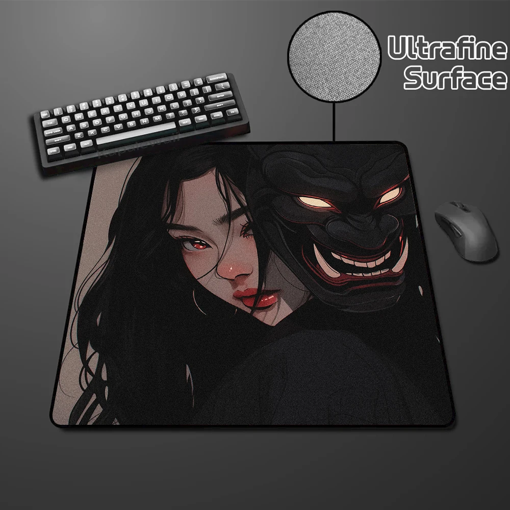 400x450MM Anime Mask Girl Office Speed Desk Mat PC Game Keyboard Pad Uitrafine Surface Mouse Mat High Elastic Non-slip Bottom