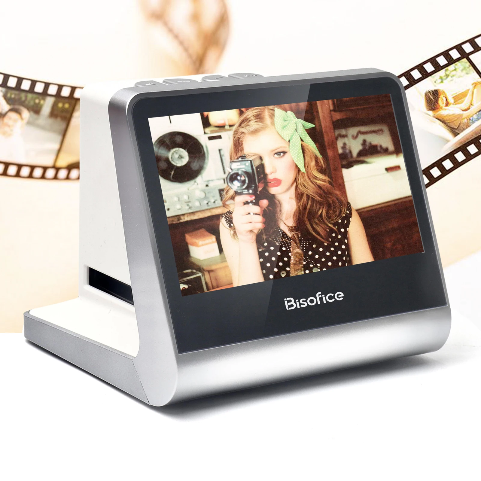 Bisofice Film and Slide Scanner for 135 Film(36*24mm)/126KPK /110 Film/Super8/ Monochrome/Slide to Digital JPEG Photos