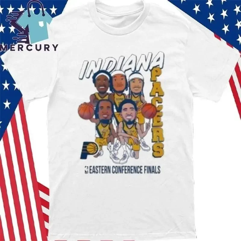 Pacerrrrrrs Starting Five 2025 Eastern Conferencefinals Cartoon T Shirt New