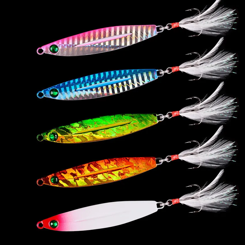 5pcs/lot Metal Jigs Spoon Lures 7G 10G 14G 17G Jig Lure Artificial Bait Shore Slow Jigging Super Hard Bass Sea Fishing Tackle