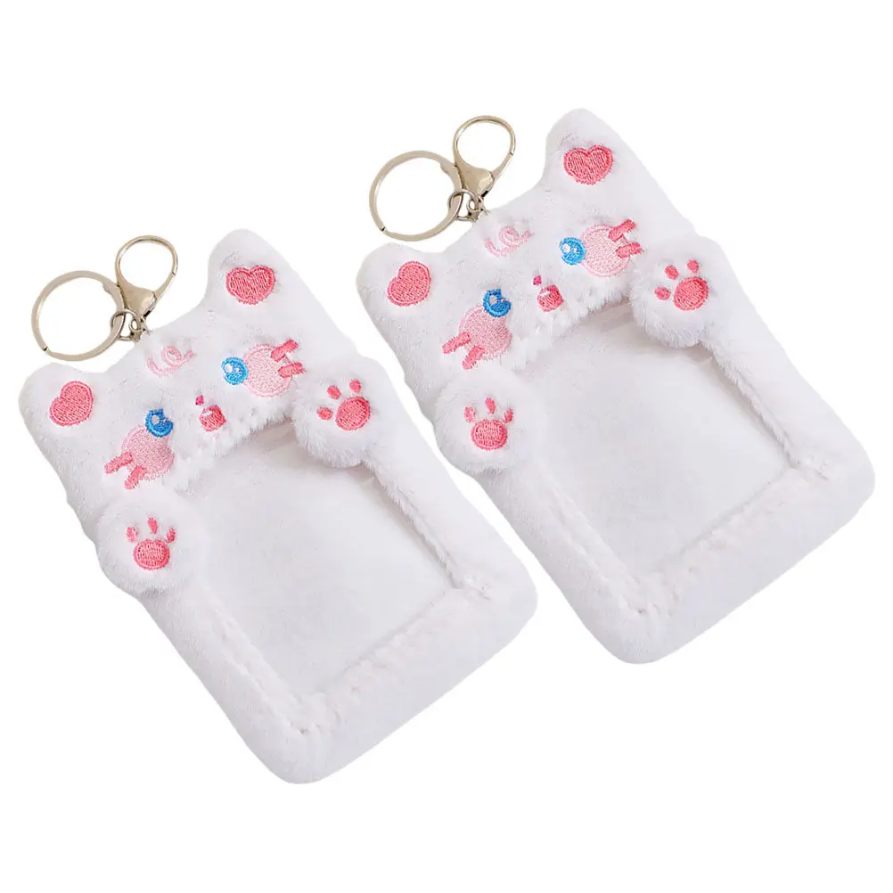 

2 шт. Брелок-держатель для карт, мягкий чехол с мультяшным котом, защитный чехол для ID-карты, обложка для визиток для студентов, медсестер, рабочих