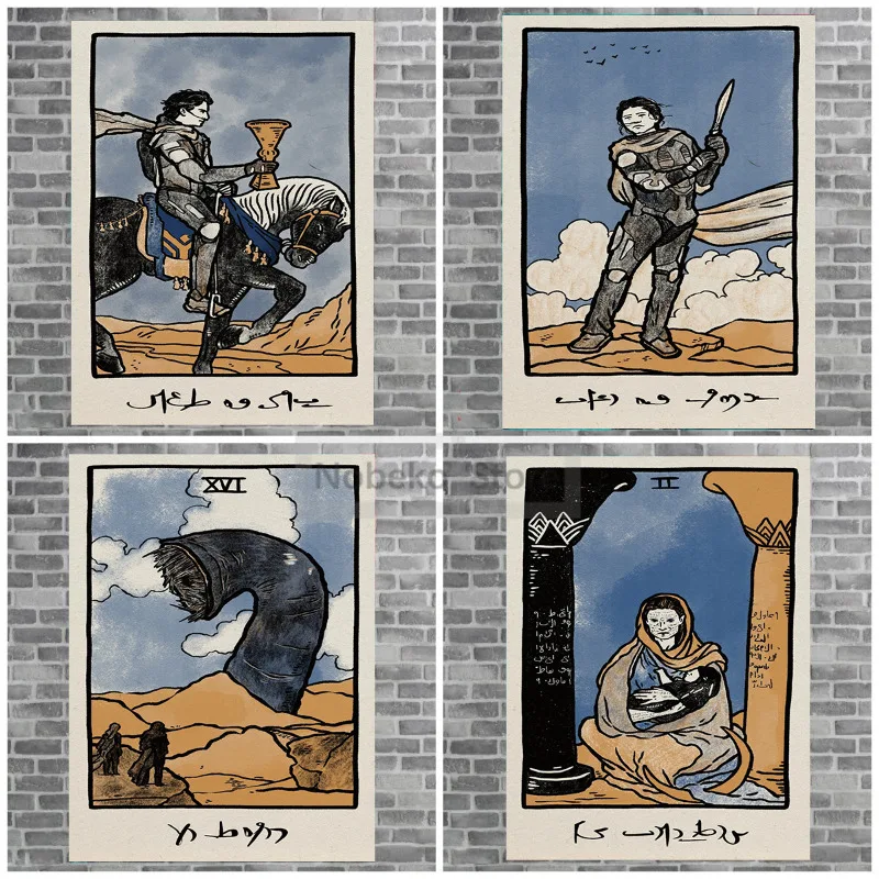 Popular Sci-Fi Movies Dune Tarot Card Posters Dune Tarot Card Prints Canvas Painting Wall Art Pictures Home Room Vintage Decor