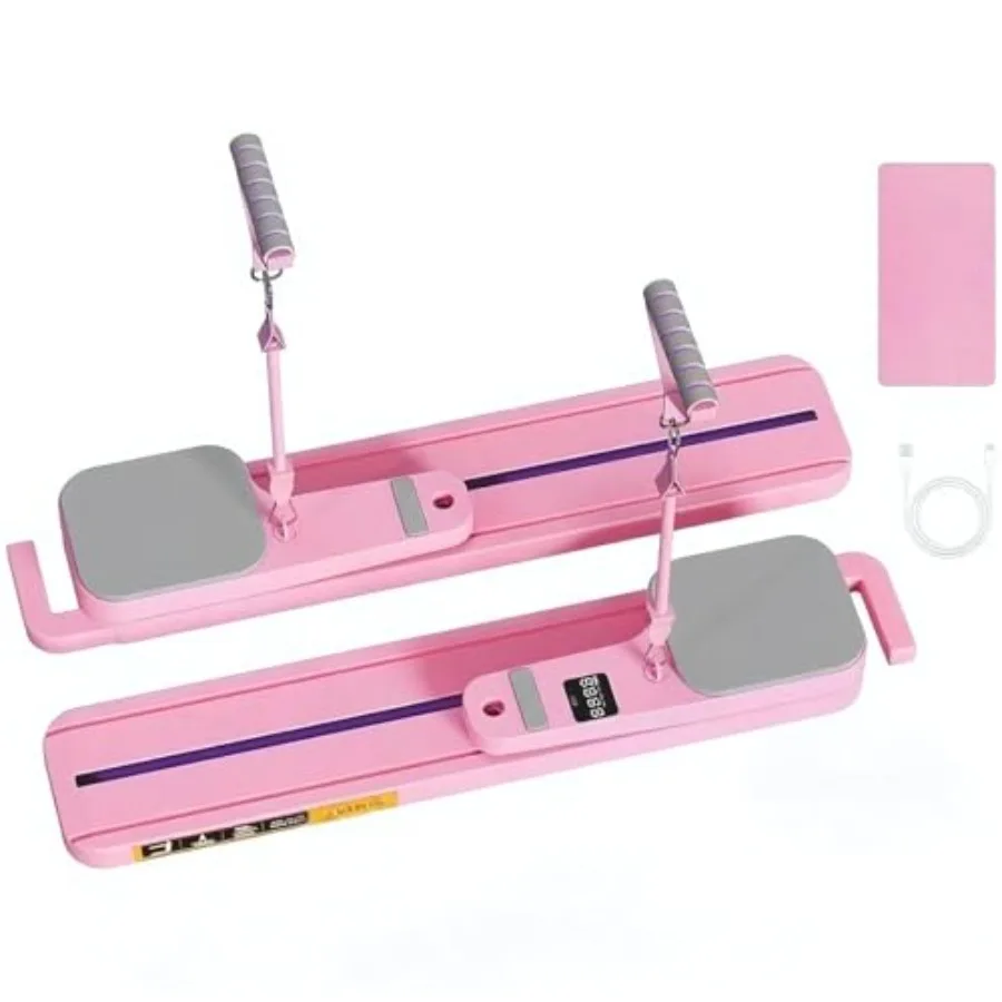 

Pilates Board at Home 15-in-1 Mini Pilates Reformer Set Core Glute Sculptor Leg Toning Dual Function LED Timer with Calorie Tra