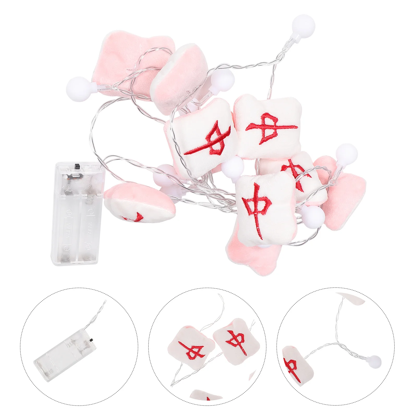 Red Middle Mahjong String Lights Operated Fairy Light For Party Indoor Decor Festival Scene Layout Copper Lamp