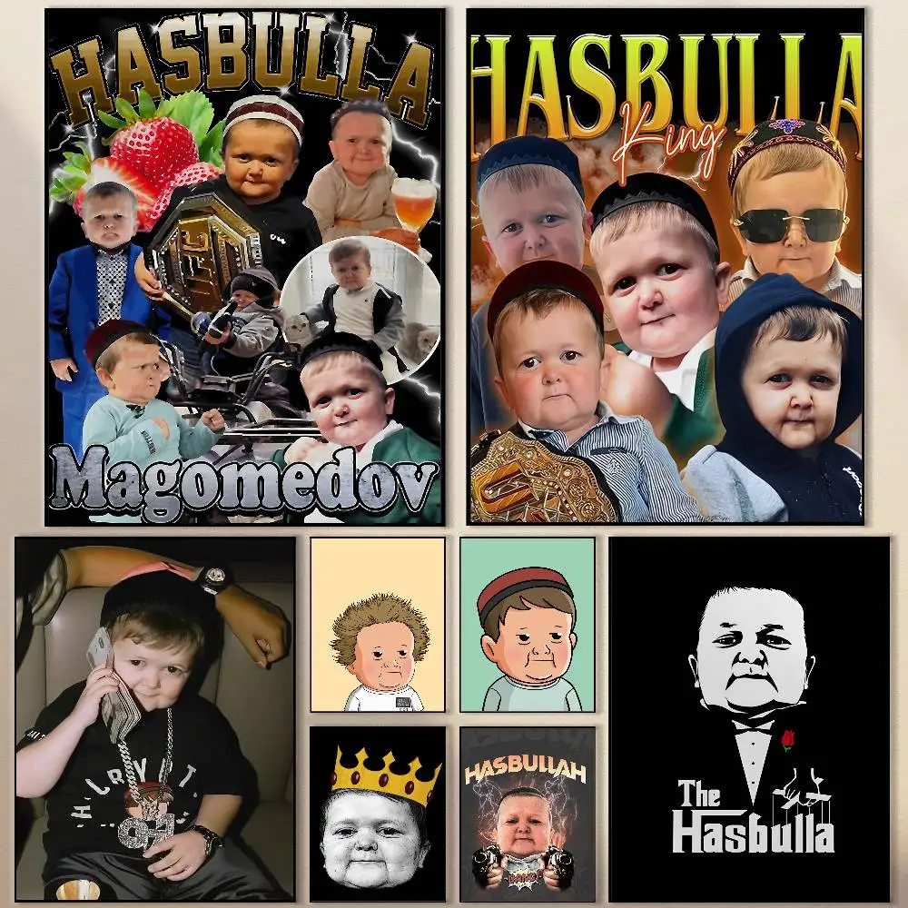 

Funny boy Hasbulla Poster Modern Waterproof HD Wall Art Decal Self-Adhesive Aesthetic Decor for Home Living Room Bedroom Bar