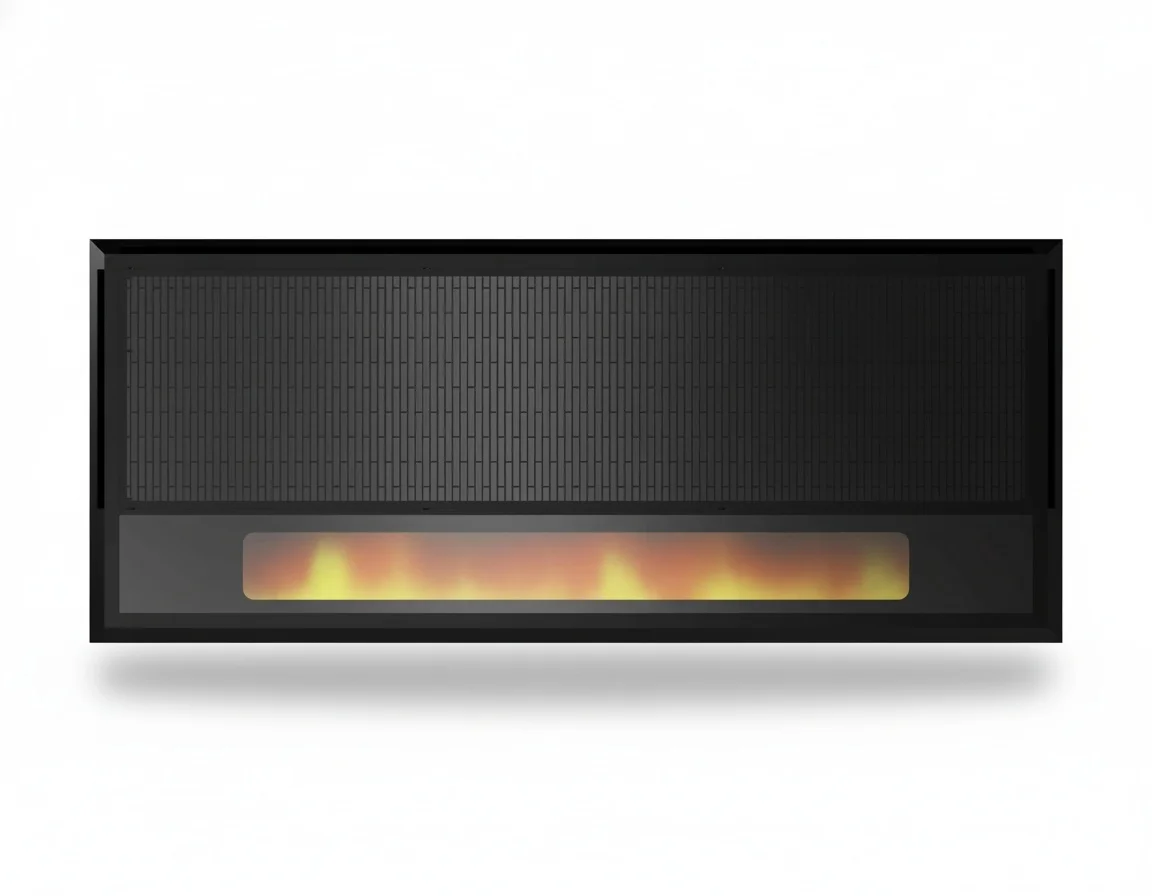 

LED Flame Effect Fireplace, 1240 x 460 mm Aluminum Graphene Electric Fireplace, Freestanding Infrared Space Heater, Slim Design