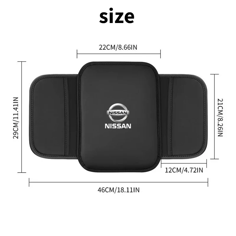 Car Armrest Box Pad Auto Armrest Mat Auto Accessory For Nissan Qashqai X J10 J11 Trail Tiida Teana Skyline Juke X-trail Almera view 3