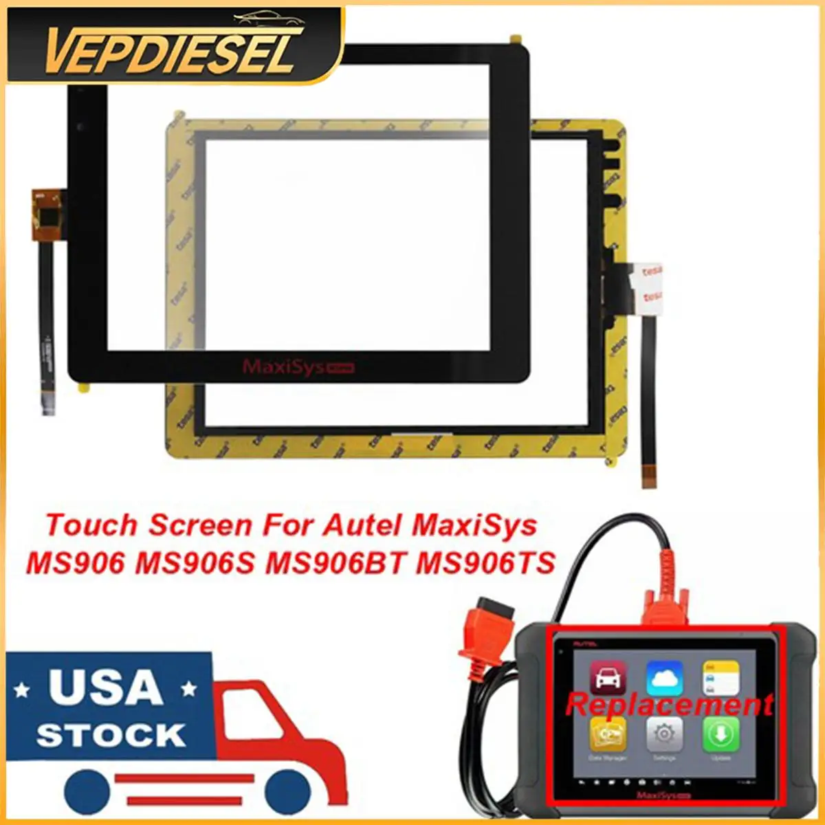

Touch Screen Panel Digitizer For Autel MaxiSys MS906 MS906S MS906BT MS906TS Dashboard Instrument Cluster Screen Auto Accessories